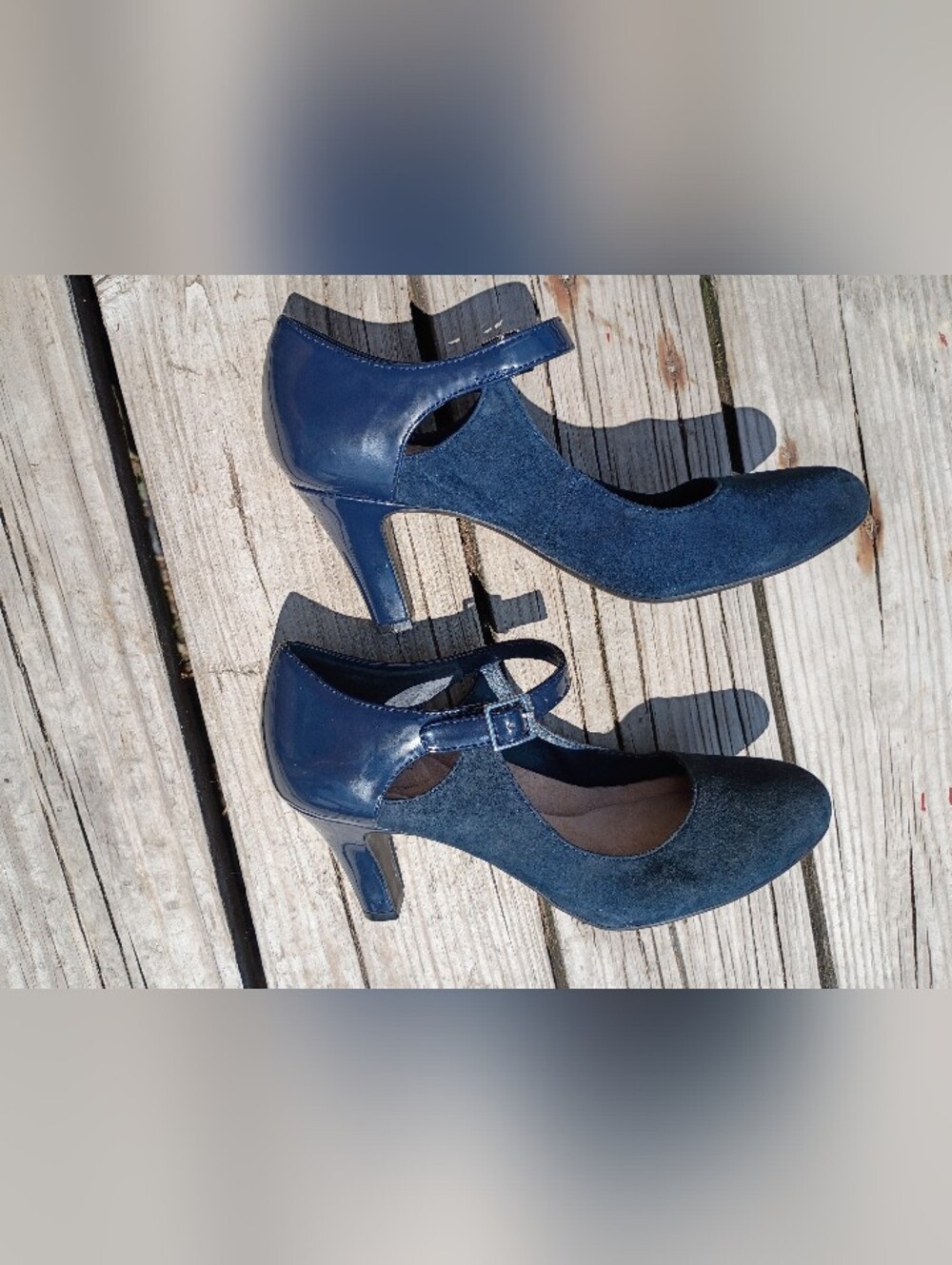 Giani Bernini Women's Slip on Pumps Navy Blue Suede upper Sz 7.5 M
